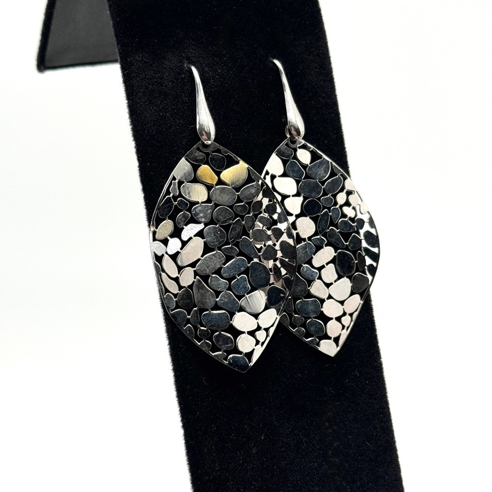 Sterling Silver Marsala Dangle Leaf Earrings Cuto… - image 2